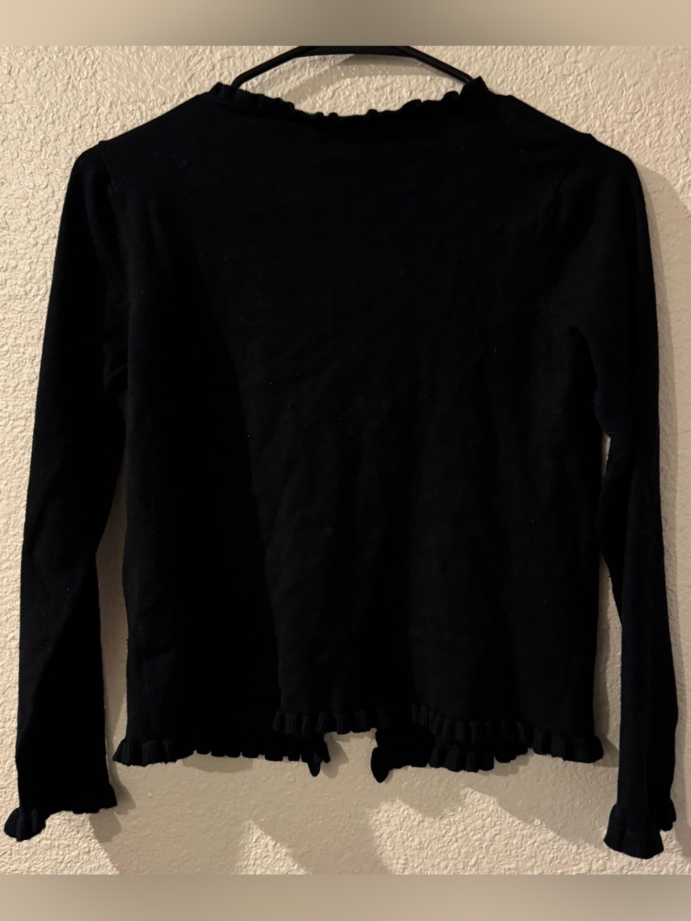 Black Ruffle-Trim Cardigan - Picture 2 of 2
